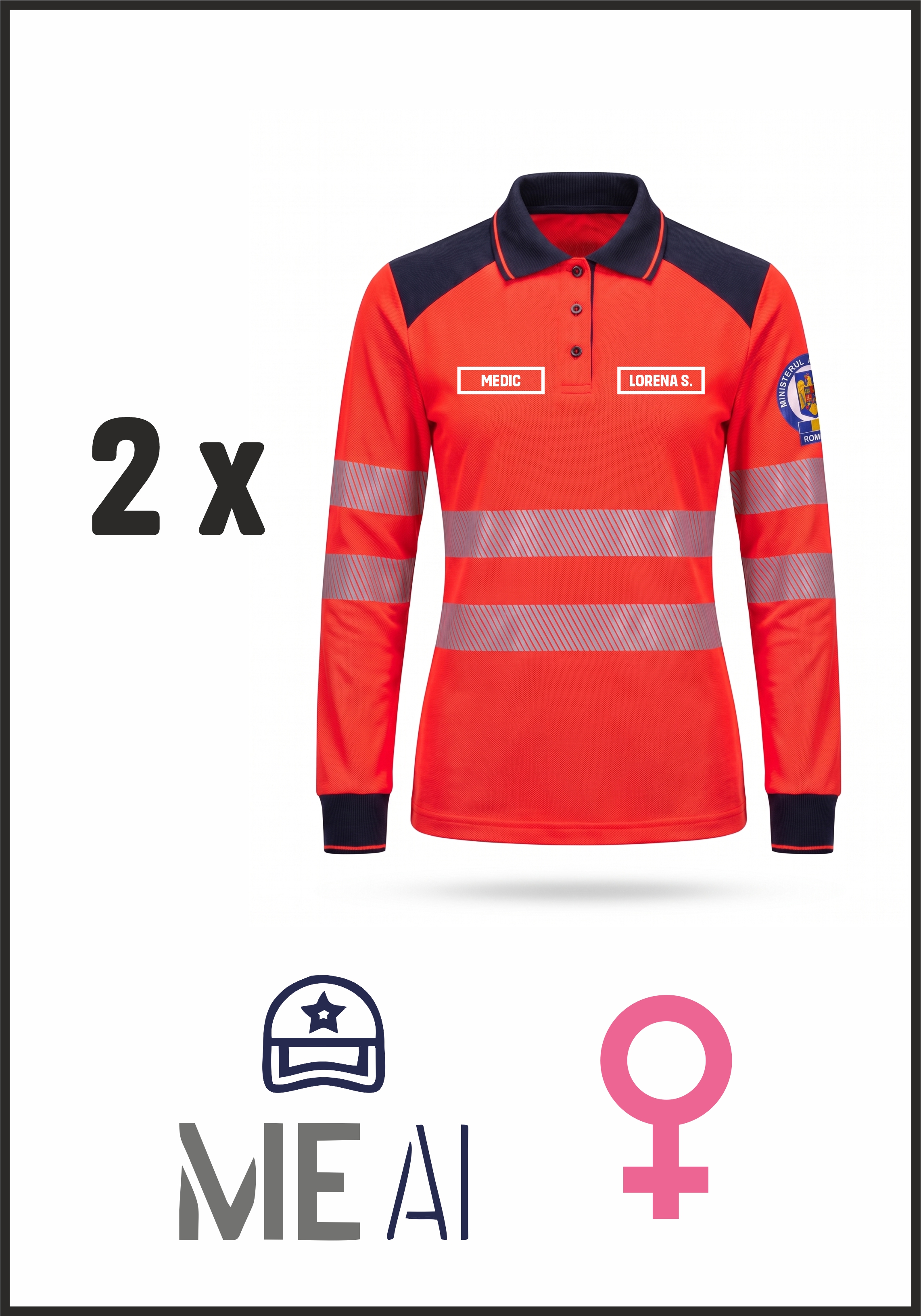 Set Bluză Polo Pique - Ambulanță Damă
