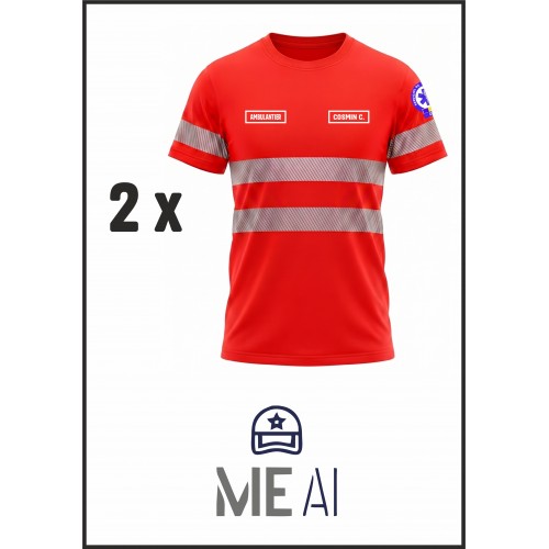  Set 2 Tricouri Bază Gât Pique - Ambulanță 