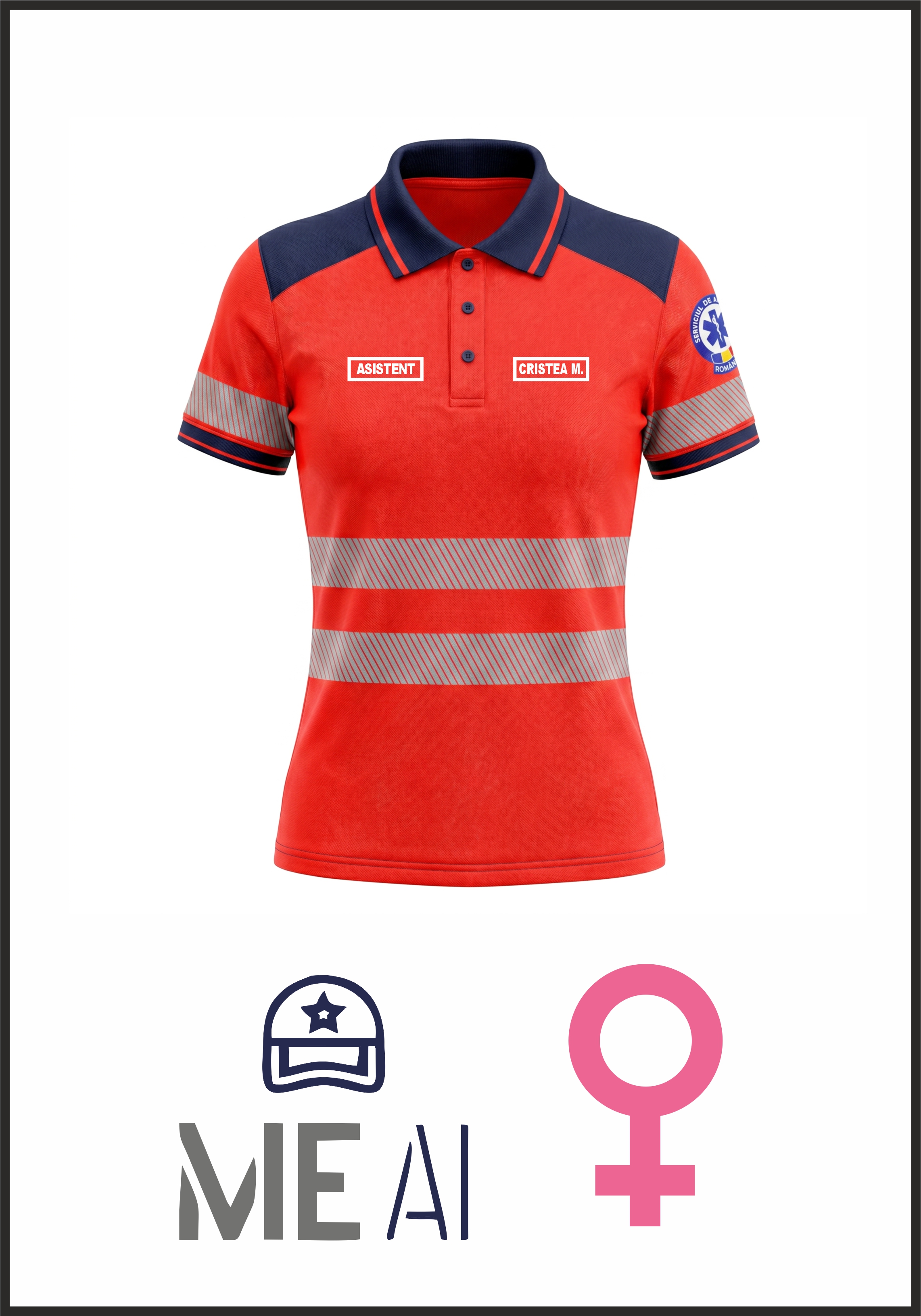 Tricou Polo Pique - Ambulanță Damă