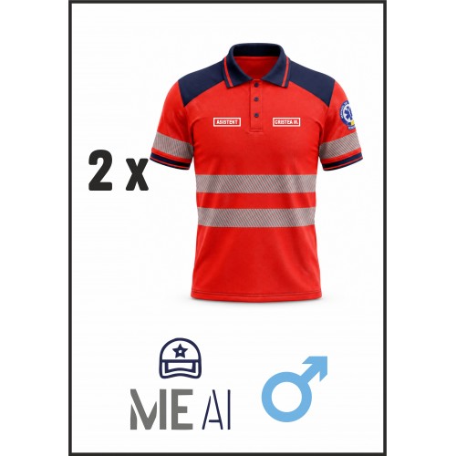  Set 2 Tricouri Polo Pique Bărbat  - Ambulanță 