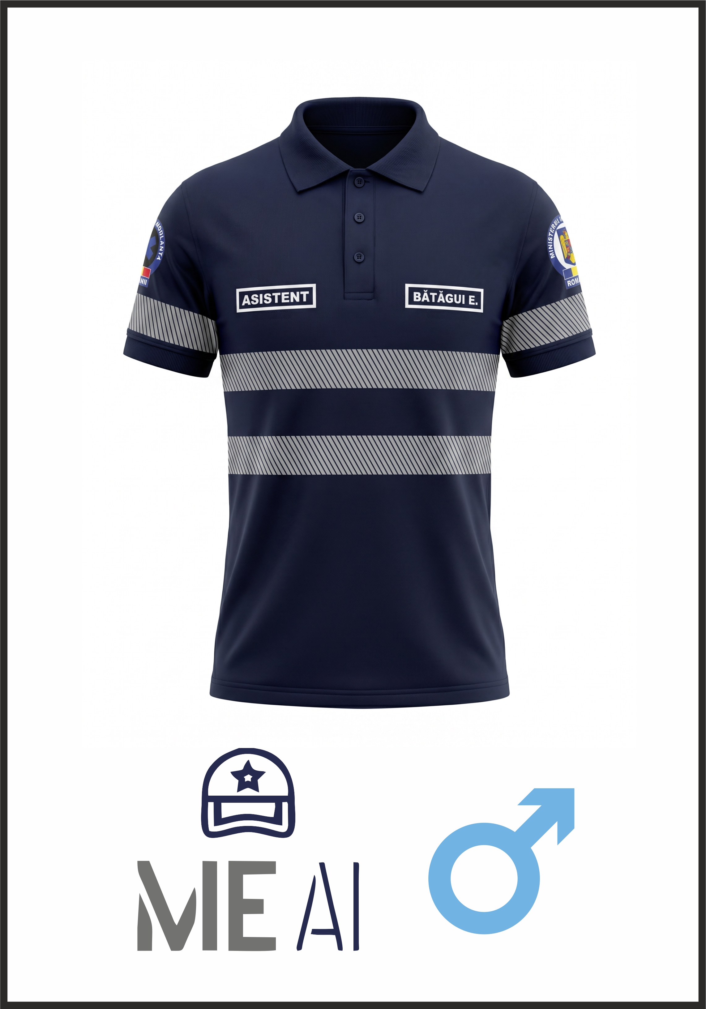 Tricou Polo 100% bumbac bleumarin - Ambulanță Bărbat