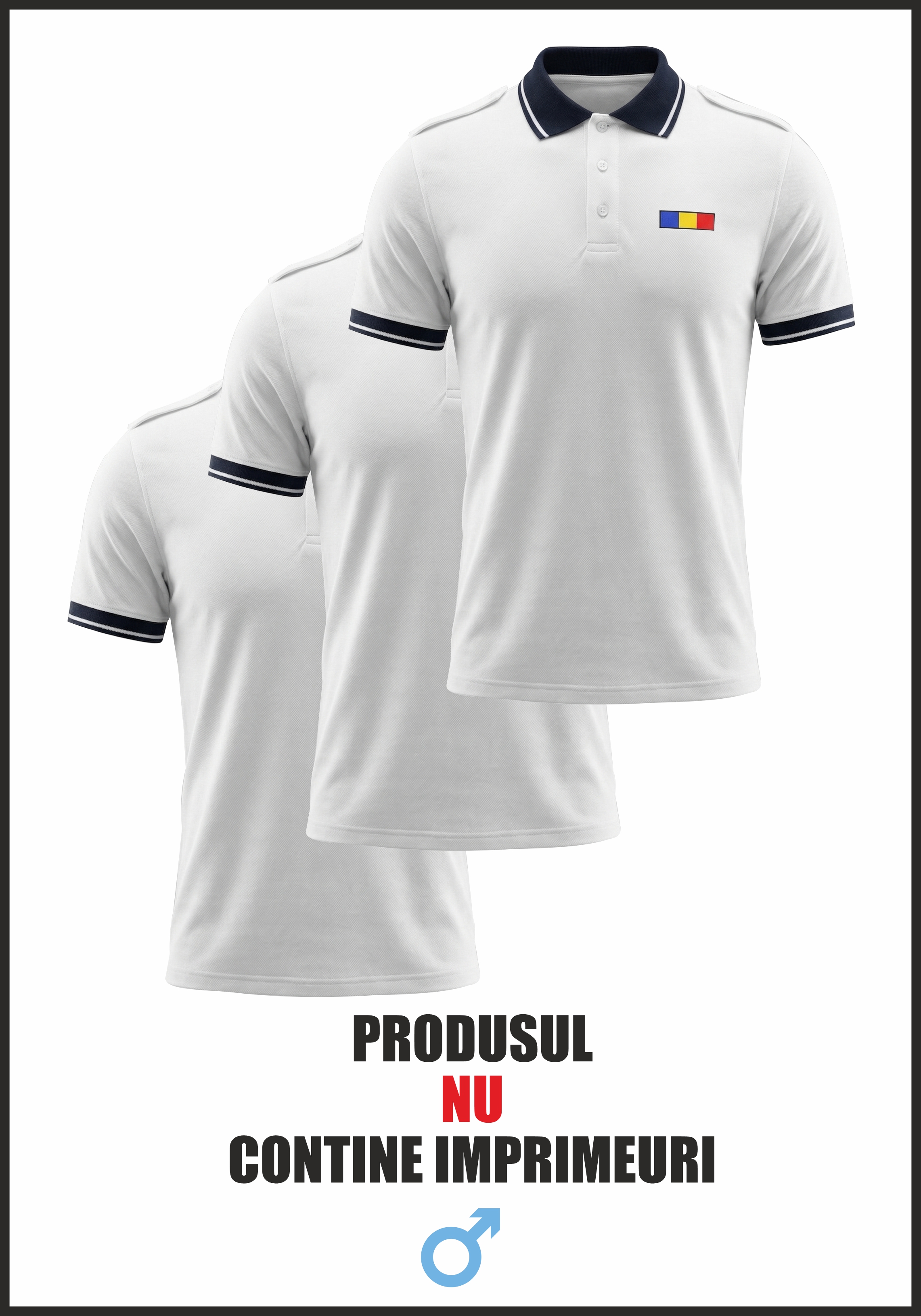Set 3 Tricouri Polo Alb Elite- Combat Bărbat