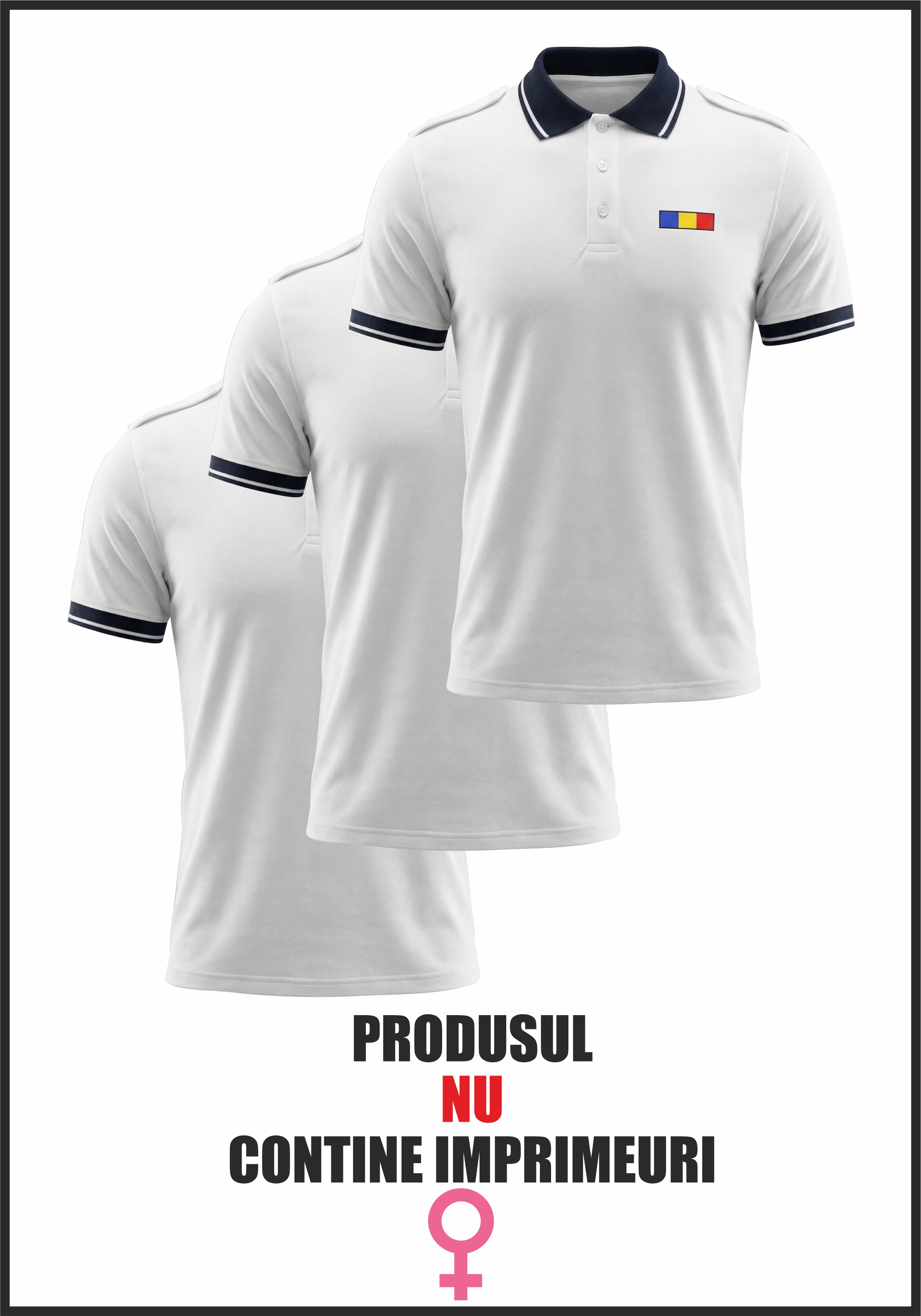 Set 3 Tricouri Polo Alb Elite - Combat Dama