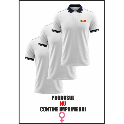 Set 3 Tricouri Polo Alb Elite - Combat Dama