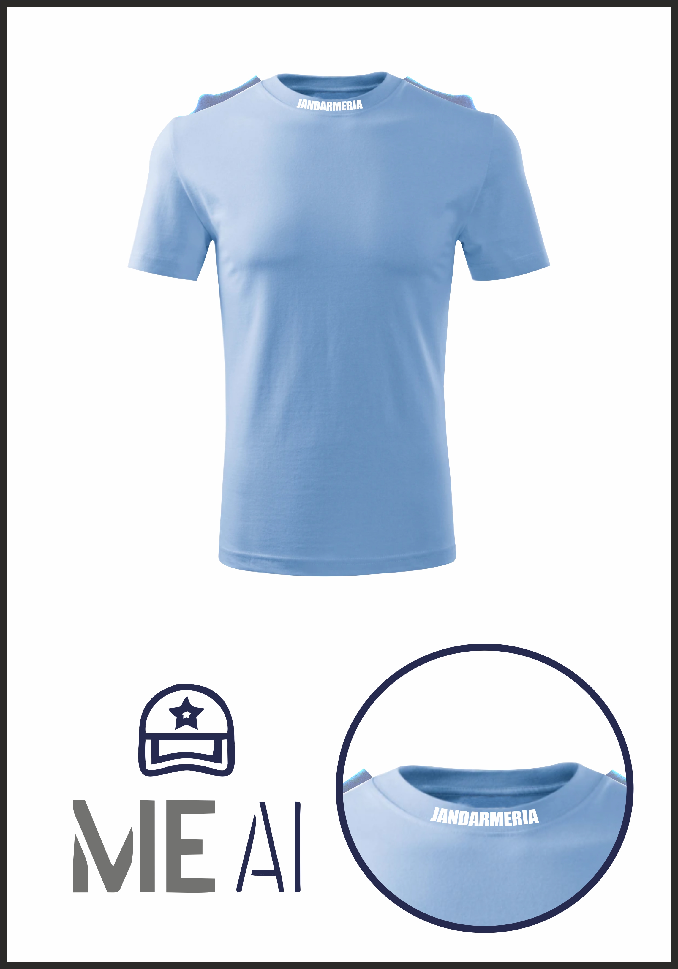 Tricou Glat Bleu - Jandarmeria Română