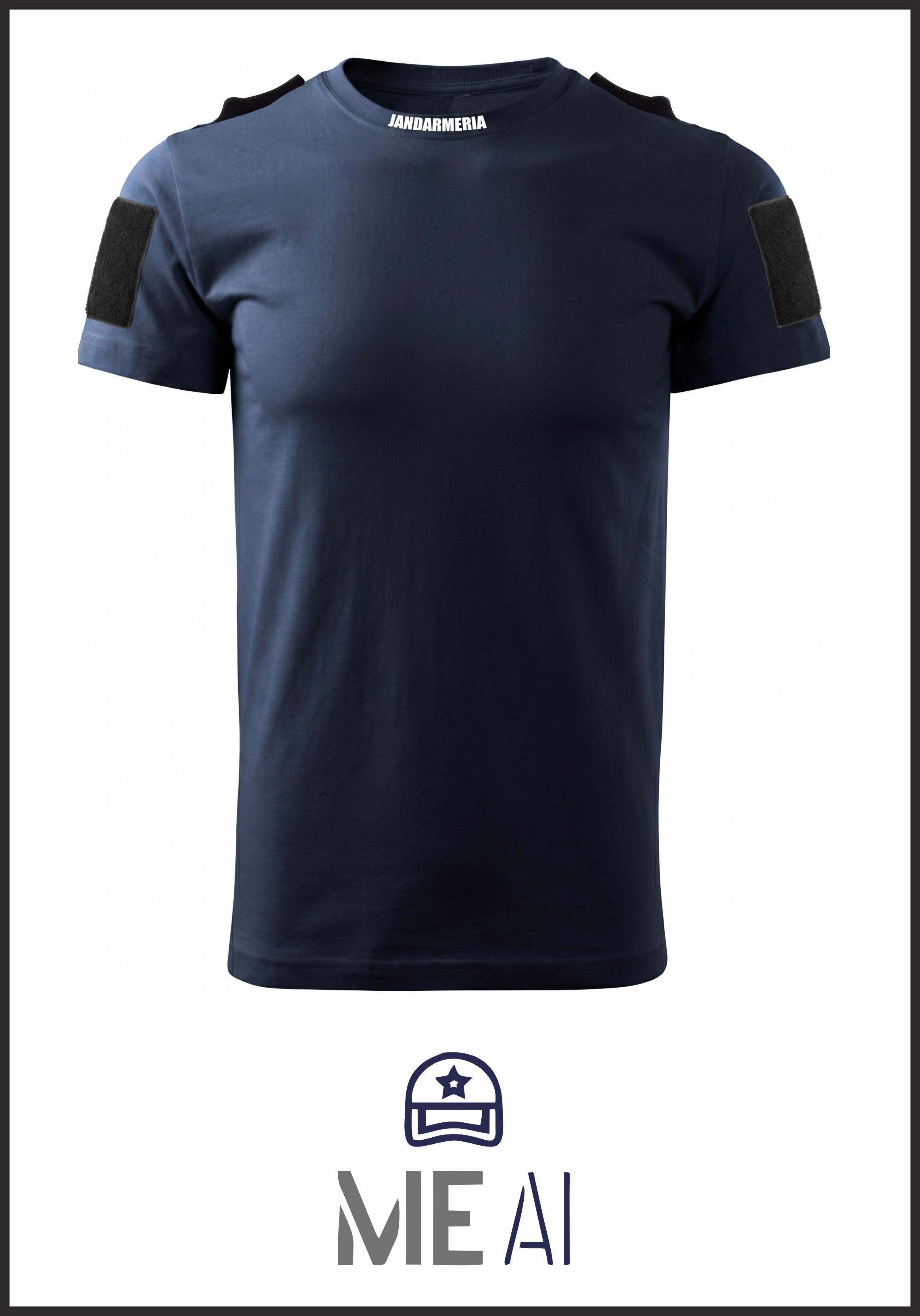 Tricou Glat BLEUMARIN Patch Mâneci - Jandarmeria Română