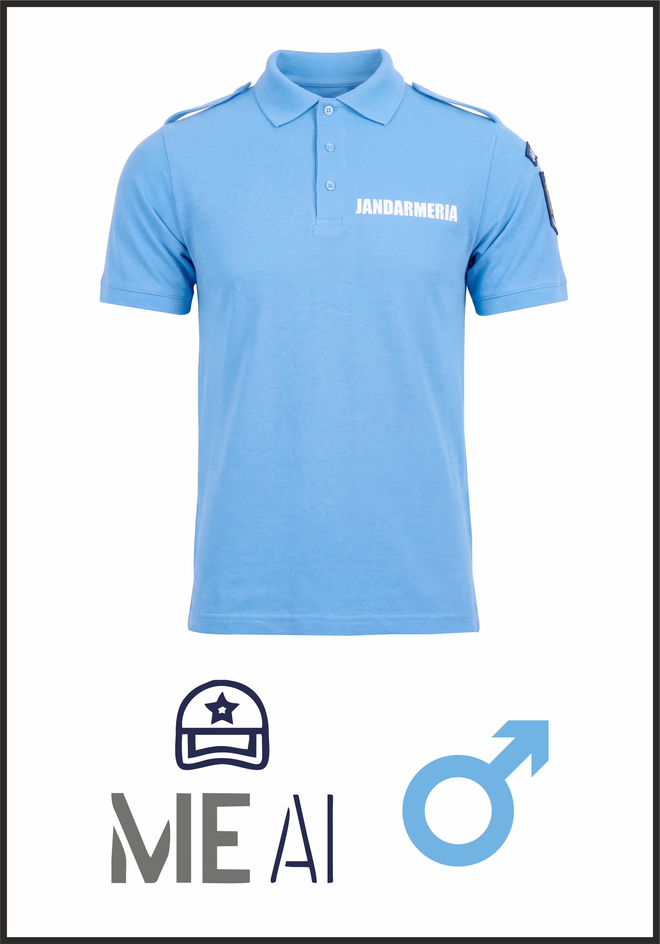 Tricou Polo Bleu -  Jandarmeria Română Bărbat