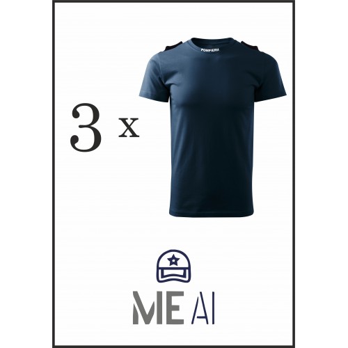 Set 3 Tricouri Glat Bleumarin - IGSU 