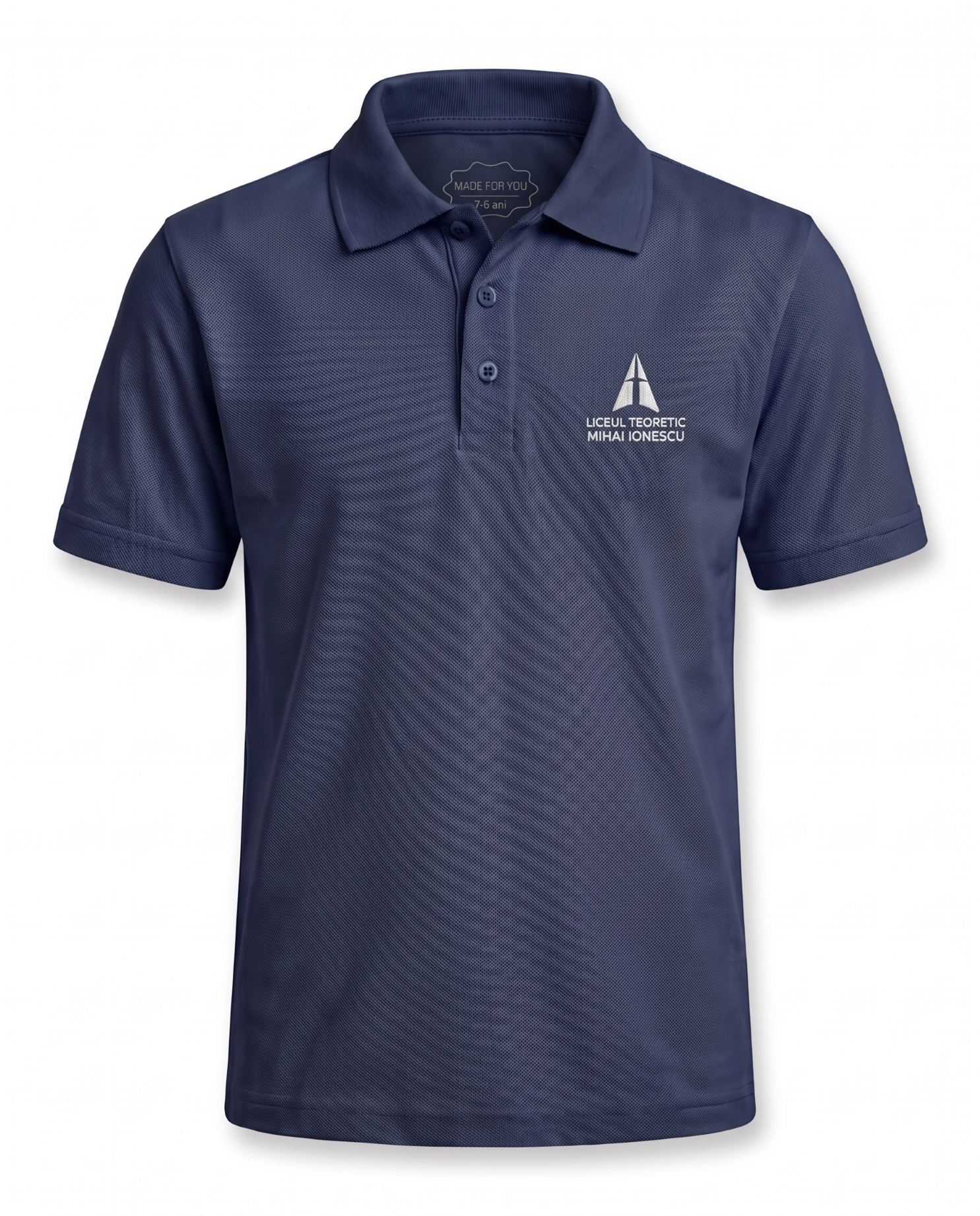 Tricou Polo Bleumarin Băieți - Liceul Teoretic Mihai Ionescu