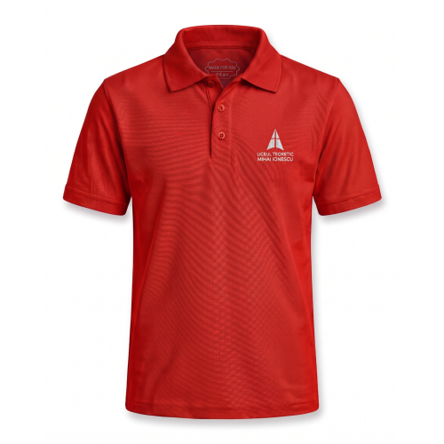 Tricou Polo Roșu Fete - Liceul Teoretic Mihai Ionescu