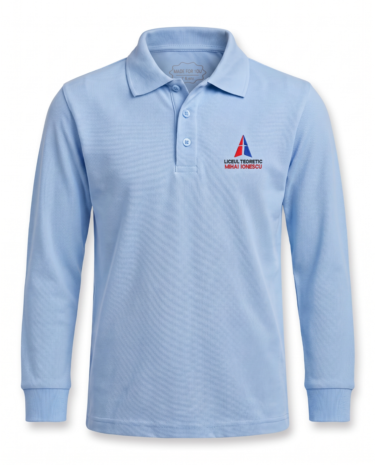 Bluză Polo Bleu Unisex - Liceul Teoretic Mihai Ionescu
