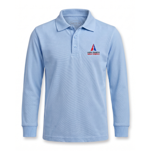 Bluză Polo Bleu Unisex - Liceul Teoretic Mihai Ionescu