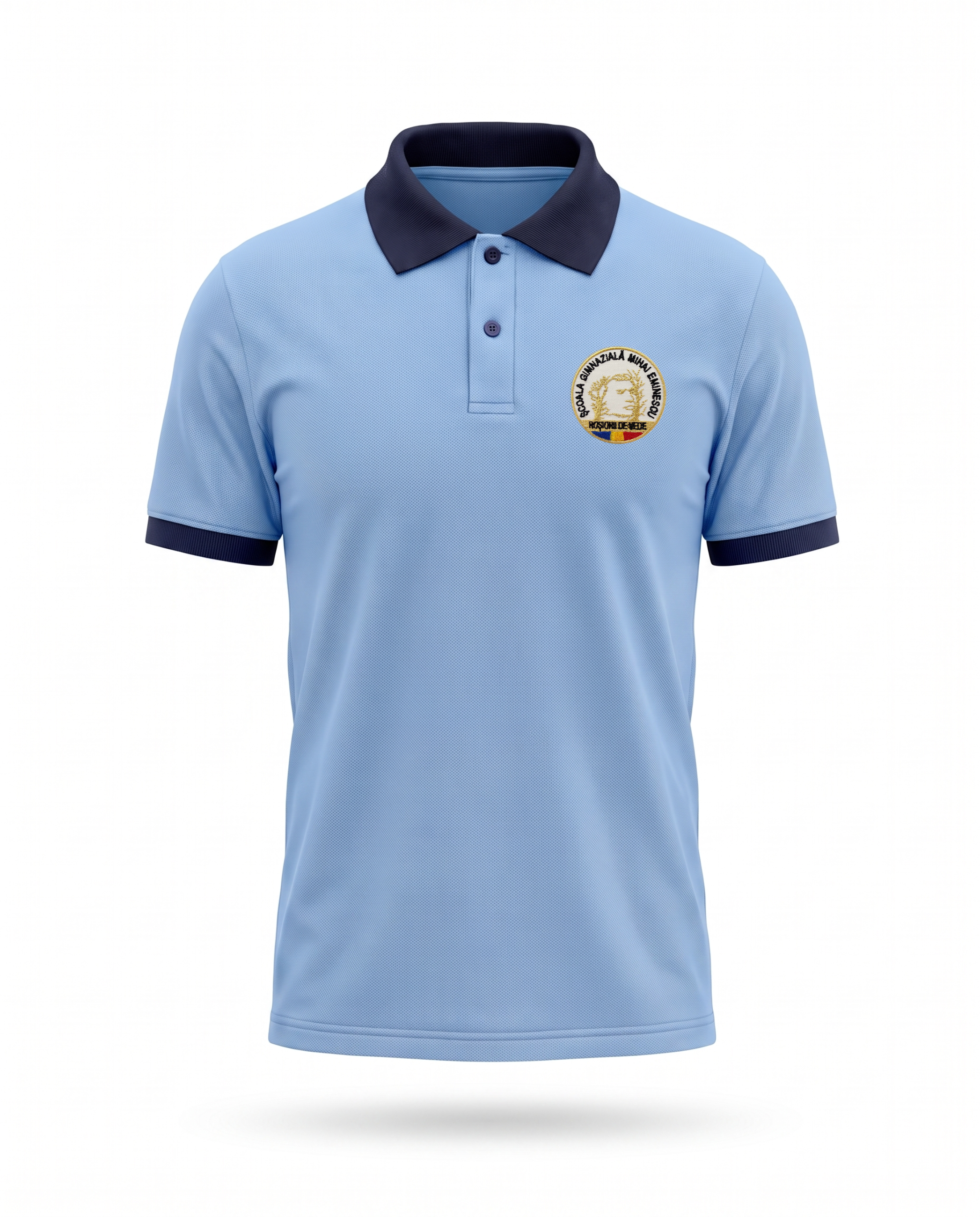 Tricou Polo Bleu Unisex - Mihai Eminescu RDV